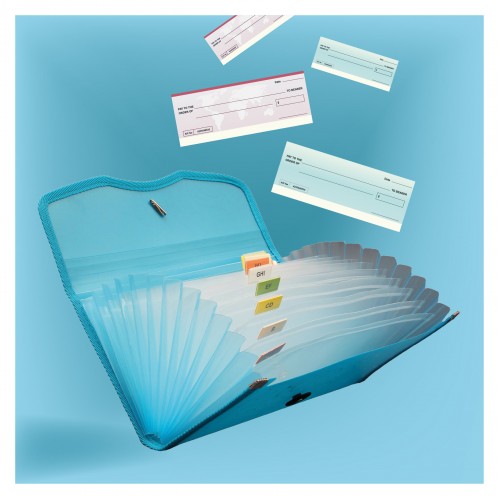Expanding Cheque Case - Elastic - 12 section (EX701), Pack of 2